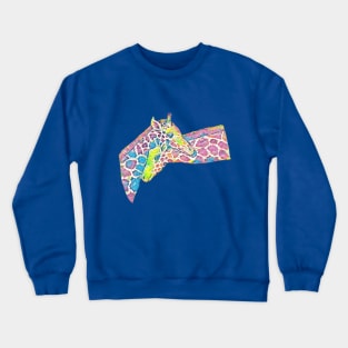 Two Loving Giraffes Artistic Watercolor Crewneck Sweatshirt